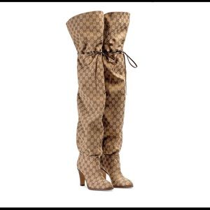 Over the knee canvas Gucci boots